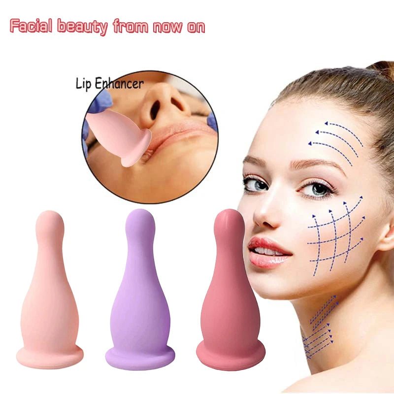 Silicone Vacuum Cupping Massage Jars Anti Cellulite Massage Facial Suction Cups Face Neck Lift Skin Scraping Guasha Anti Wrinkle - La Tienda Bella
