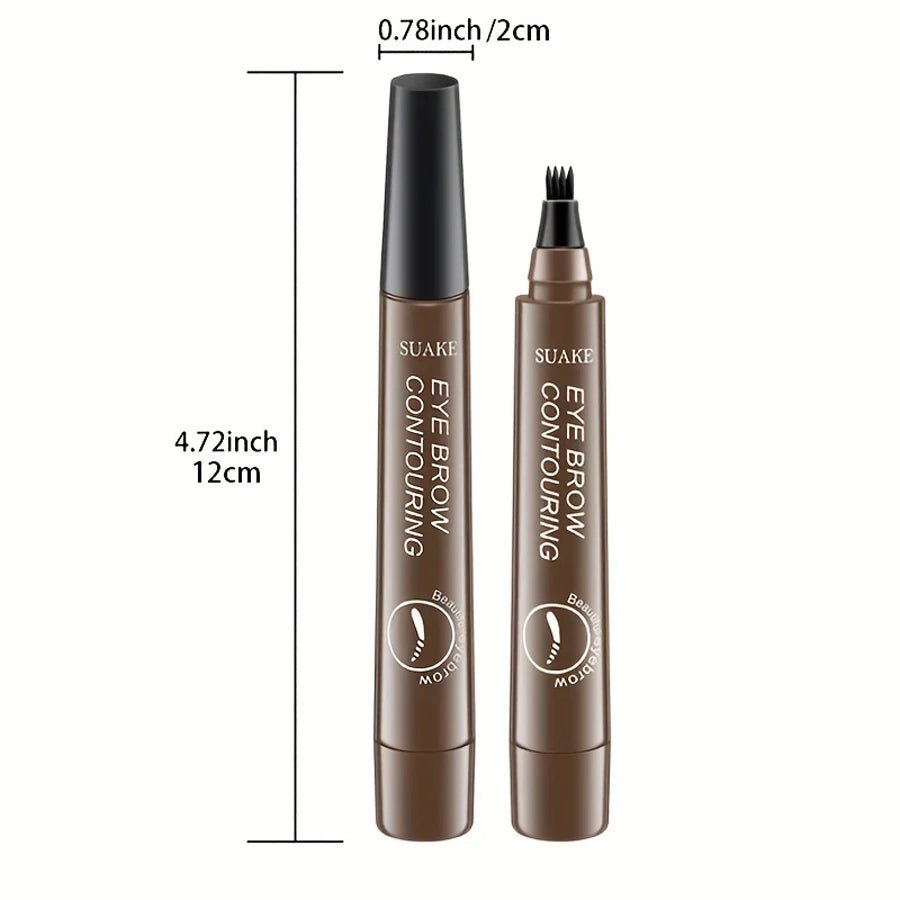 Waterproof Eyebrow Pen, Microblading Eyebrow Pencil With 4 Split Head, Natural Looking Brows Makeup ( 5 Colors) - La Tienda Bella