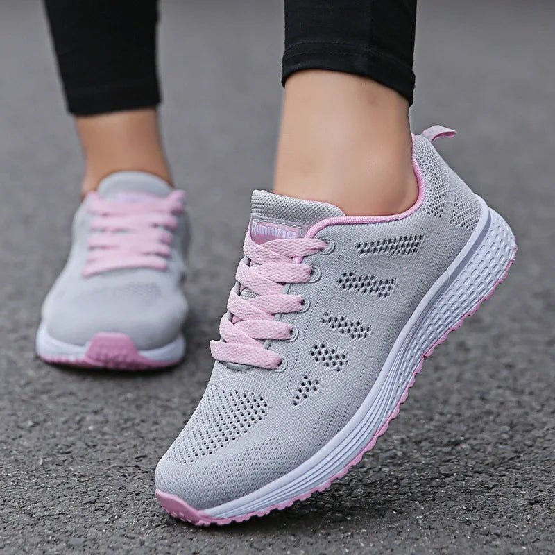 Women Casual Shoes Fashion Breathable Walking Mesh Flat Shoes Sneakers Women 2021 Gym Vulcanized Shoes White Female Footwear - La Tienda Bella