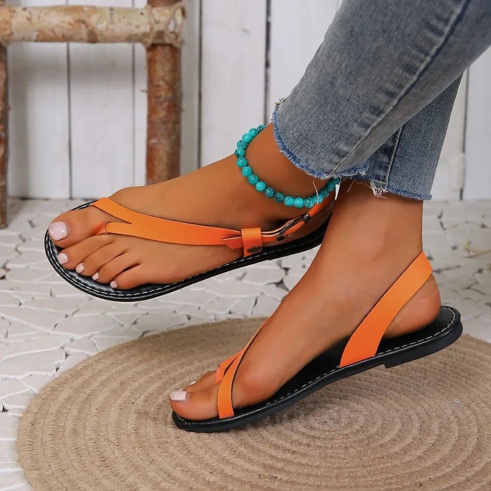 Women Sandals 2024 New Summer Shoes for Women Open Toe Casual Flip Flops Woman Sandals Buckle Strap Soft Bottom Ladies Shoes - La Tienda Bella