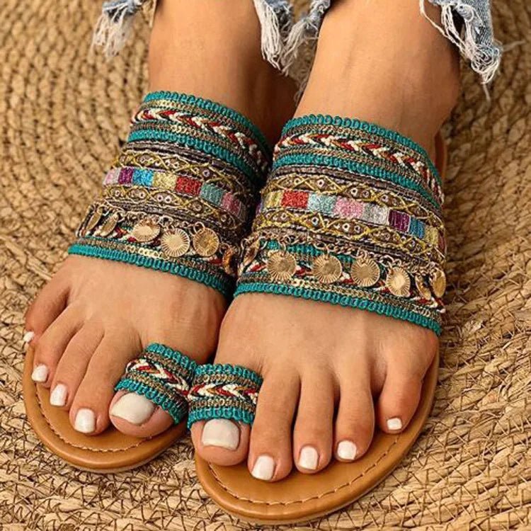 Women Sandals Handmade Greek Style Boho Flip Flop Sandals Streetwear Fashion Shoes Women Summer Breathable Shoes Open Toe Shoes - La Tienda Bella