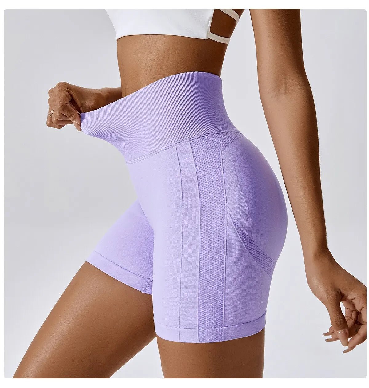 Women Shorts Seamless Sports Shorts For Women Cycling Jogging Fitness High Waist Push Up - La Tienda Bella