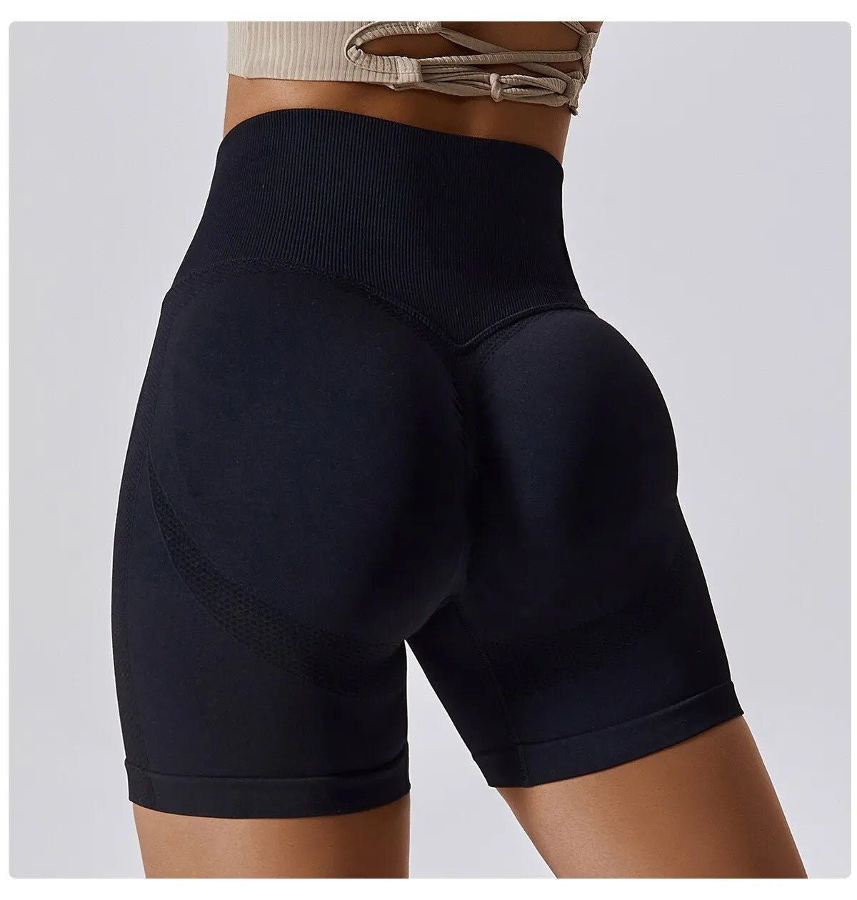 Women Shorts Seamless Sports Shorts For Women Cycling Jogging Fitness High Waist Push Up - La Tienda Bella