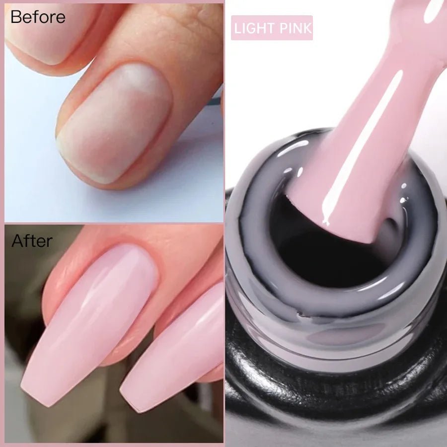 XEIJAYI 7ML Quick Extension Nail Gel Vernis Semi Permanent Acrylic Crystal White Clear Nude Gel Nail Polish UV Construction Gel - La Tienda Bella