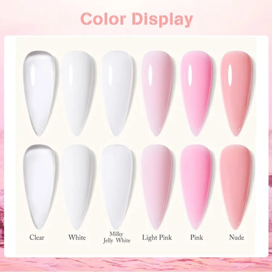 XEIJAYI 7ML Quick Extension Nail Gel Vernis Semi Permanent Acrylic Crystal White Clear Nude Gel Nail Polish UV Construction Gel - La Tienda Bella