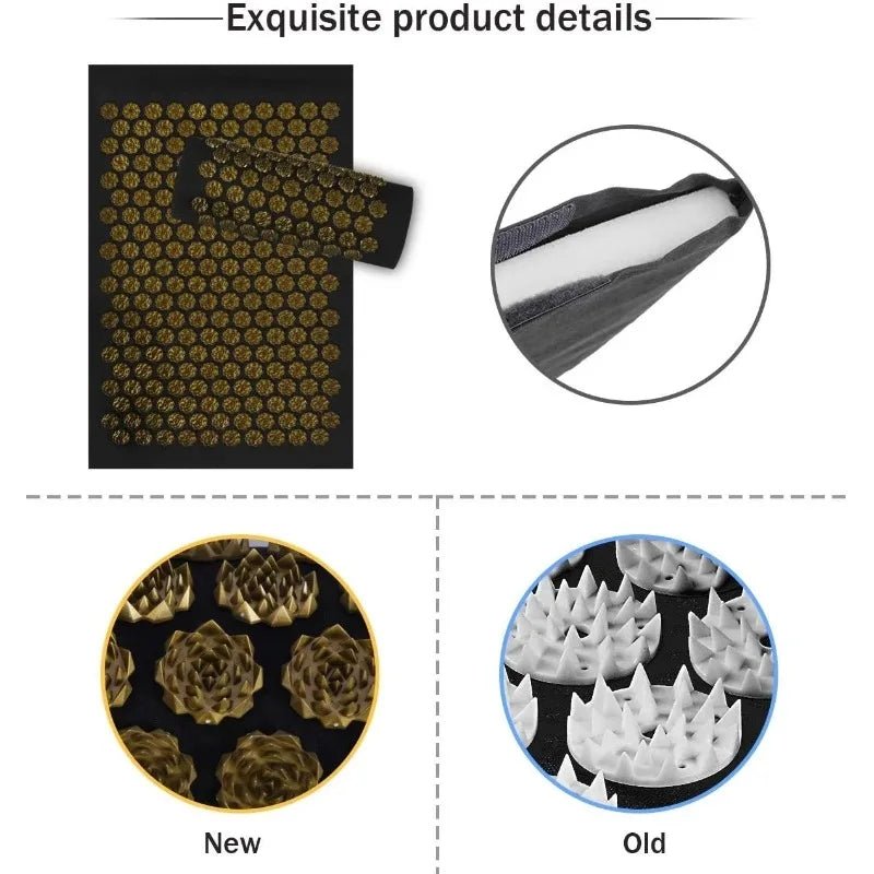 Yoga Acupressure Massage Mat Pranamat Eco Lotus Spike Mat Acupuncture Massage Cushion Kuznetsov's Applicator for Neck Foot Back - La Tienda Bella