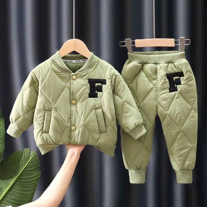 Boys Winter Alphabet Fashion Suit Set - Warm Coat & Pants - Age 1-5 - Gifts - La Tienda Bella