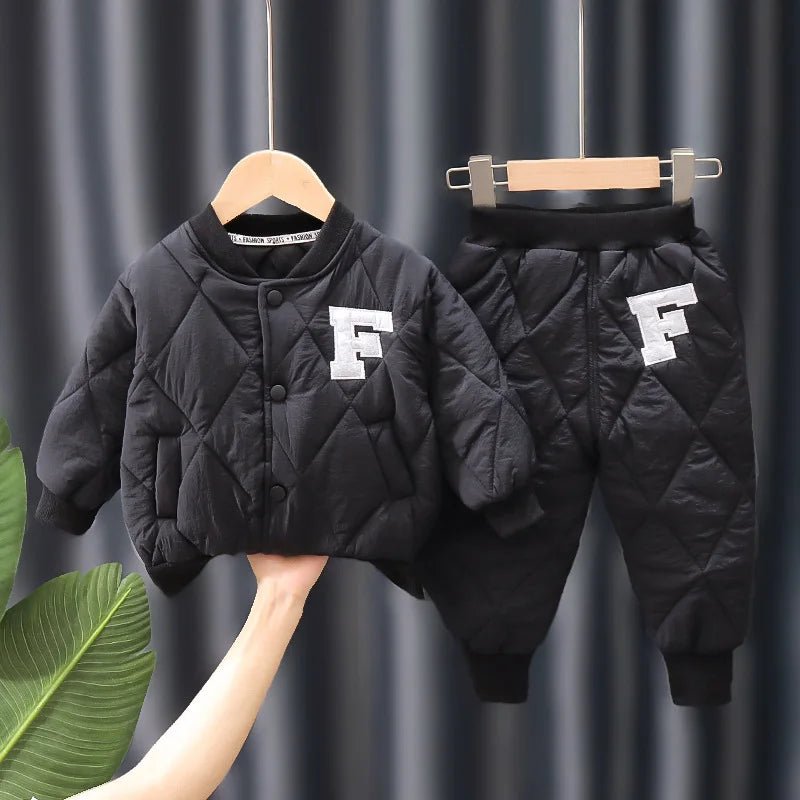 Boys Winter Alphabet Fashion Suit Set - Warm Coat & Pants - Age 1-5 - Gifts - La Tienda Bella