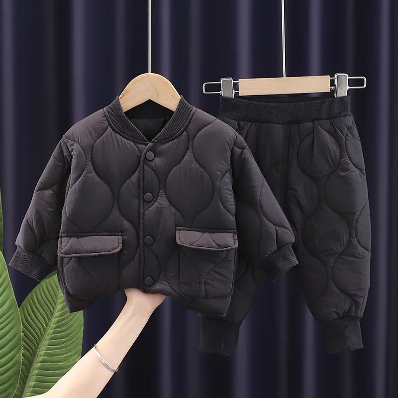 Boys Winter Alphabet Fashion Suit Set - Warm Coat & Pants - Age 1-5 - Gifts - La Tienda Bella