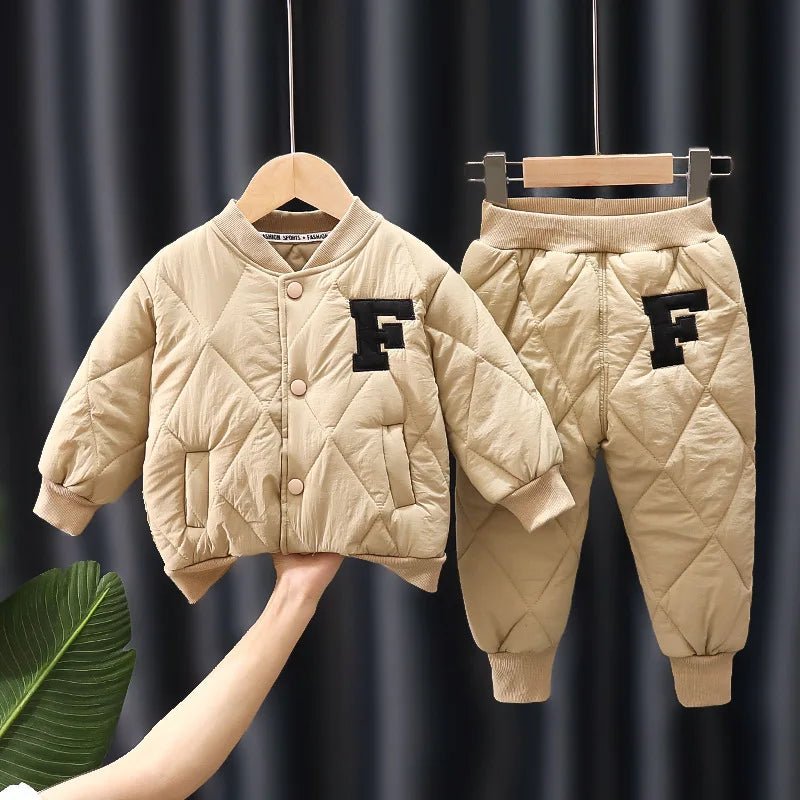 Boys Winter Alphabet Fashion Suit Set - Warm Coat & Pants - Age 1-5 - Gifts - La Tienda Bella