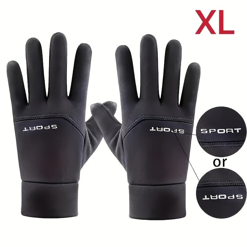 1 Pair Thermal Water - Resistant Touchscreen - Compatible Cold Weather Handwear for Men & Women - Polyester Knit Fabric, Preppy Style - Ideal for Driving, Running, Cycling - La Tienda Bella