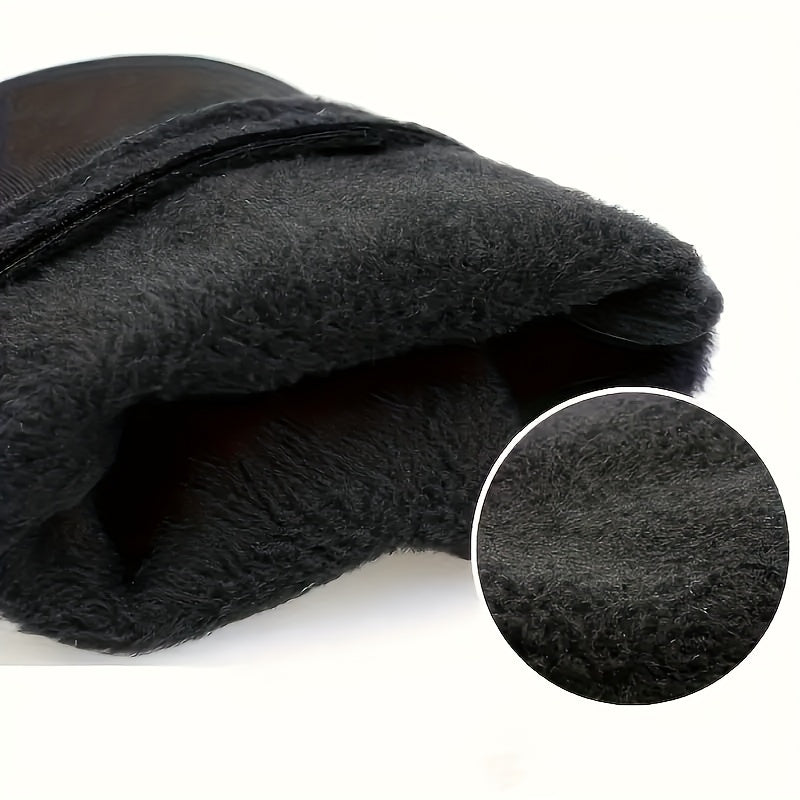 1 Pair Thermal Water - Resistant Touchscreen - Compatible Cold Weather Handwear for Men & Women - Polyester Knit Fabric, Preppy Style - Ideal for Driving, Running, Cycling - La Tienda Bella