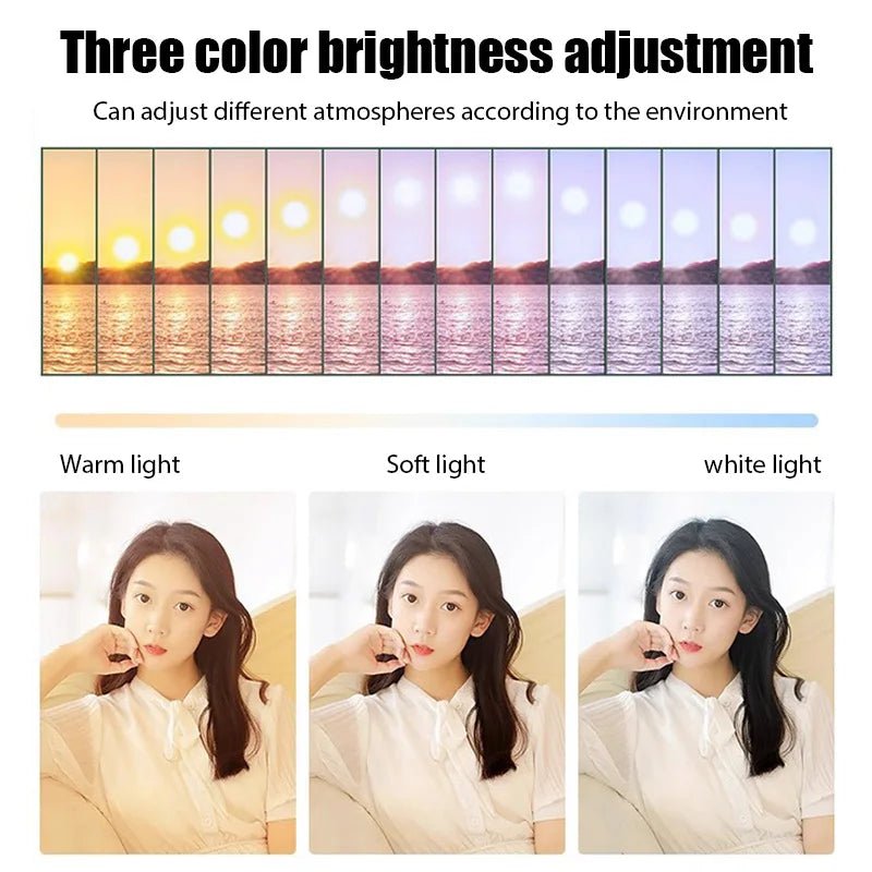10inch Selfie Ring Light Photography Fill Light Led Ring Lamp with Pan tilt for Video Recording Live Broadcast Selfie Ringlights - La Tienda Bella