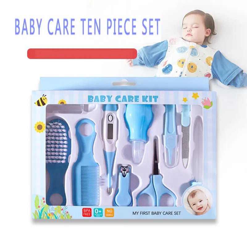 10PCS/Set Baby Health Care Kit Kids Nail Hair Health Care Thermometer Grooming Brush Clipper - La Tienda Bella