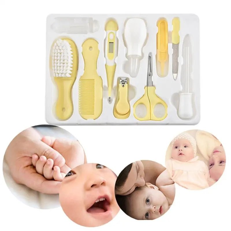 10PCS/Set Baby Health Care Kit Kids Nail Hair Health Care Thermometer Grooming Brush Clipper - La Tienda Bella