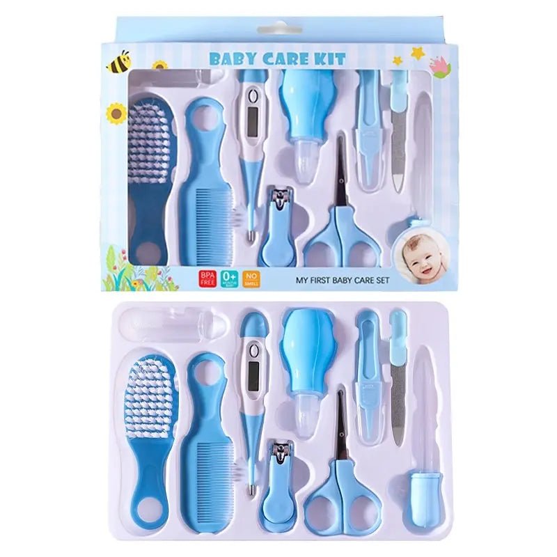 10PCS/Set Baby Health Care Kit Kids Nail Hair Health Care Thermometer Grooming Brush Clipper - La Tienda Bella