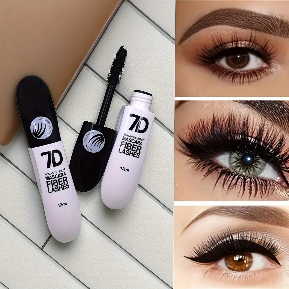 1/2/3PCS 7D Fiber Mascara Set Waterproof Durable Curling Mascara Sweatproof Anti - smudge Slimming Base Mascara for all skin types - La Tienda Bella