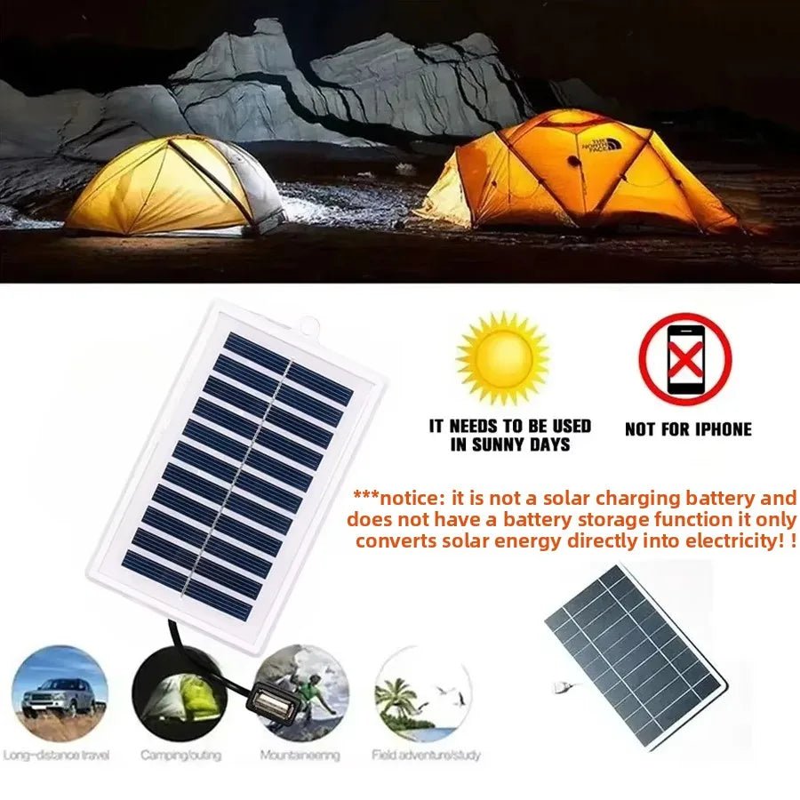 1/2PCS Portable Solar Charger Portable Solar Charger - USB Output for Outdoor Use - for Travel and Camping,Flashlight,Fan Charging - La Tienda Bella