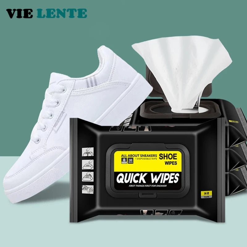 12Pcs/30Pcs Disposable Shoes Clean Wipes Portable White Shoes Cleaning - La Tienda Bella