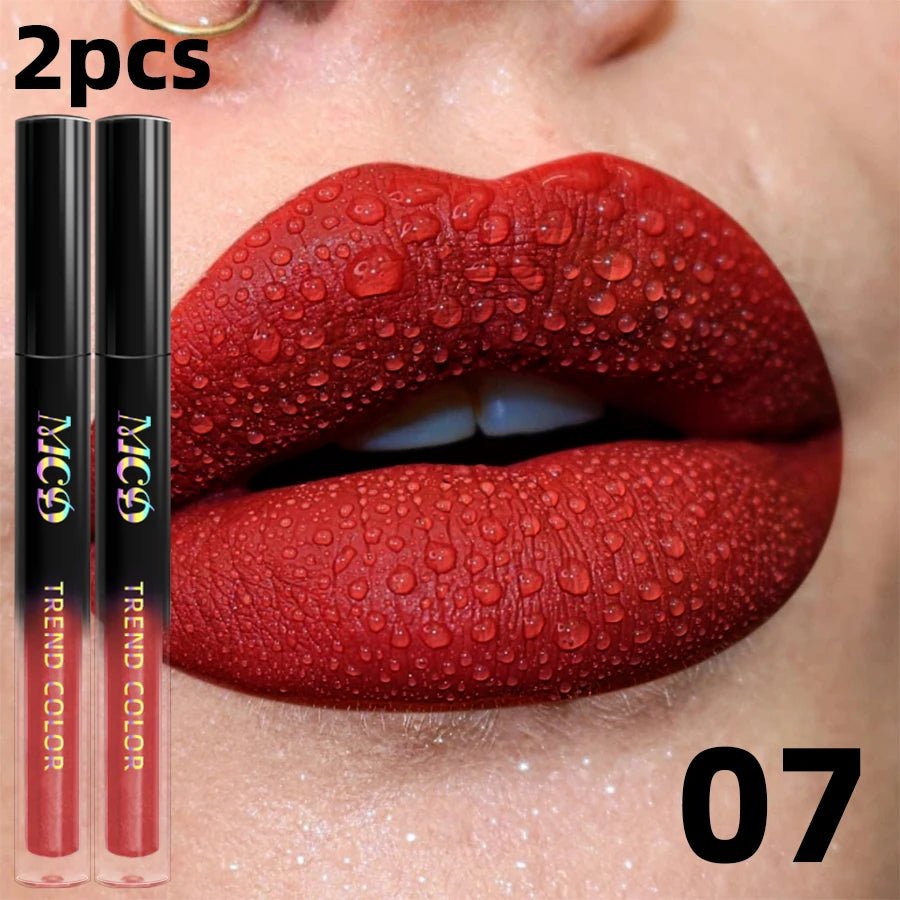 19 colors Matte Velvet Lip Gloss Waterproof Liquid Lipstick Nude Black Lips tint Makeup Lip Glaze Cosmetics Red Lip Stain Beauty - La Tienda Bella