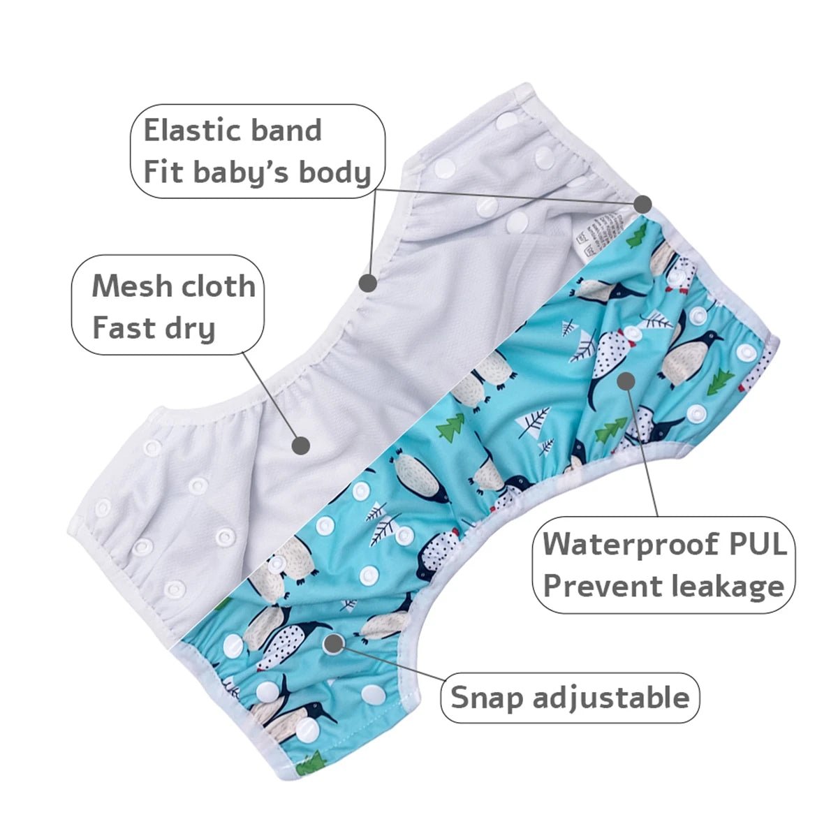 1pc Baby Swim Diapers Reuseable Washable Adjustable for Swimming Lesson Baby Shower Gifts Large Size Baby Boy Girl Swim Nappy - La Tienda Bella