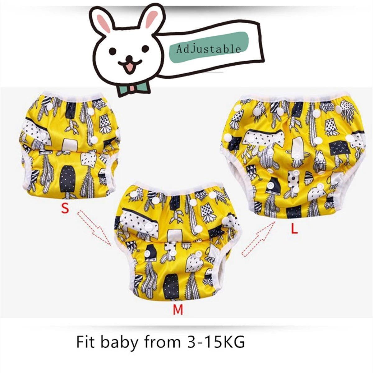 1pc Baby Swim Diapers Reuseable Washable Adjustable for Swimming Lesson Baby Shower Gifts Large Size Baby Boy Girl Swim Nappy - La Tienda Bella