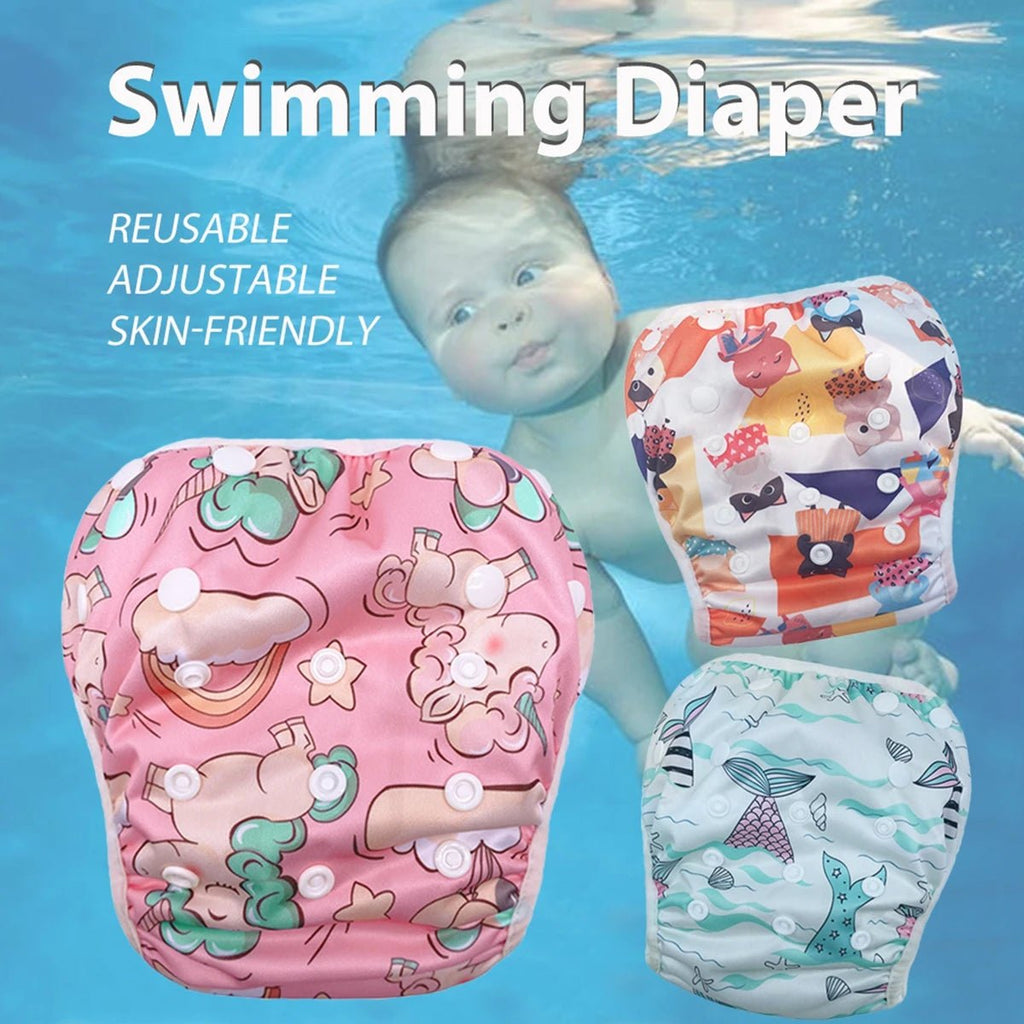 1pc Baby Swim Diapers Reuseable Washable Adjustable for Swimming Lesson Baby Shower Gifts Large Size Baby Boy Girl Swim Nappy - La Tienda Bella