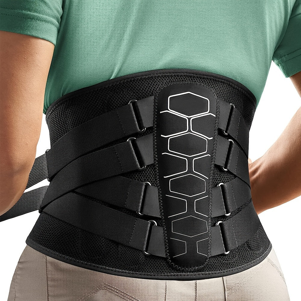 1pc Back Brace for Lower Back with Pulley System,Lumbar Support Belt for Men & Women with Lumbar Pad, Ergonomic Design and Soft Breathable 3D Knit Material for Work, Heavy Lifting - La Tienda Bella