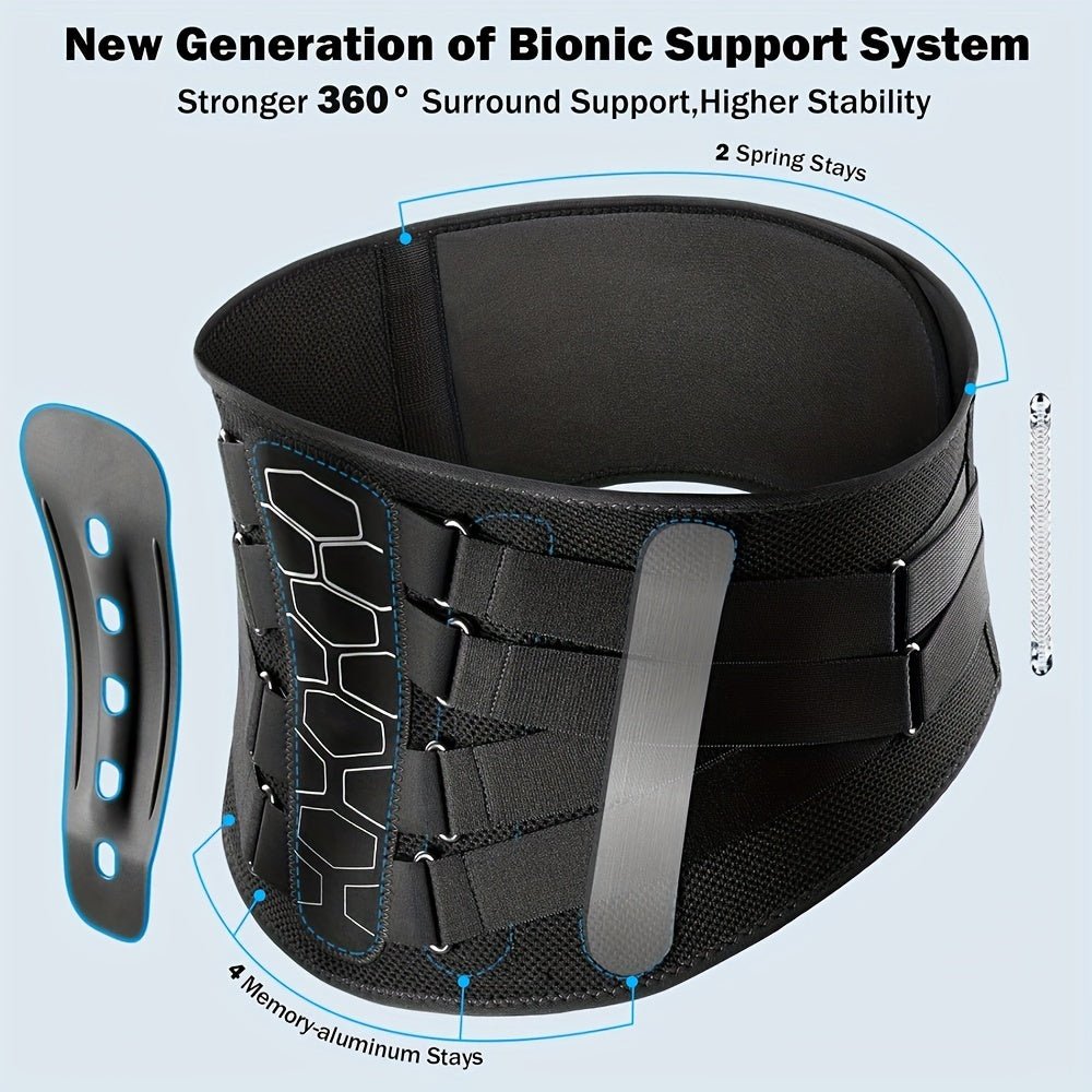 1pc Back Brace for Lower Back with Pulley System,Lumbar Support Belt for Men & Women with Lumbar Pad, Ergonomic Design and Soft Breathable 3D Knit Material for Work, Heavy Lifting - La Tienda Bella