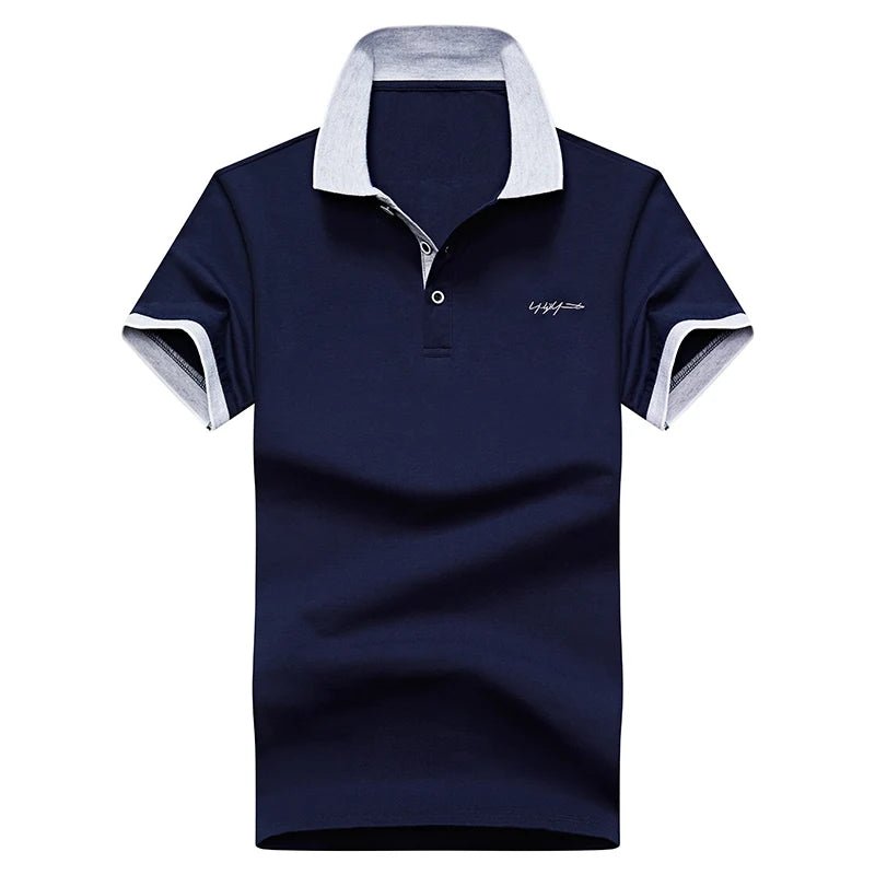 2021 Summer New Men Polo Shirt Embroidered Cotton Polo Shirt Men Casual Fashion Business Solid Color Polo Shirt Men Top Big Size - La Tienda Bella