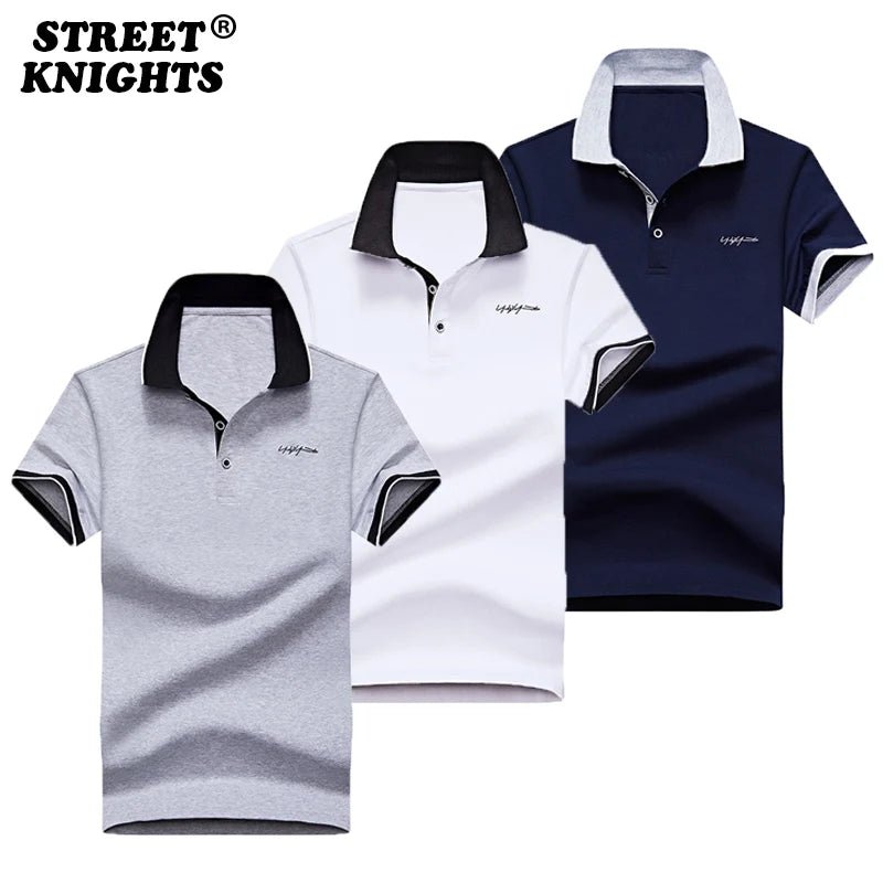 2021 Summer New Men Polo Shirt Embroidered Cotton Polo Shirt Men Casual Fashion Business Solid Color Polo Shirt Men Top Big Size - La Tienda Bella