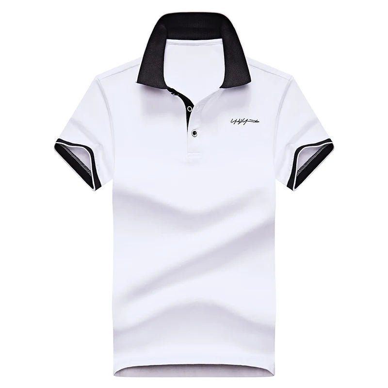 2021 Summer New Men Polo Shirt Embroidered Cotton Polo Shirt Men Casual Fashion Business Solid Color Polo Shirt Men Top Big Size - La Tienda Bella