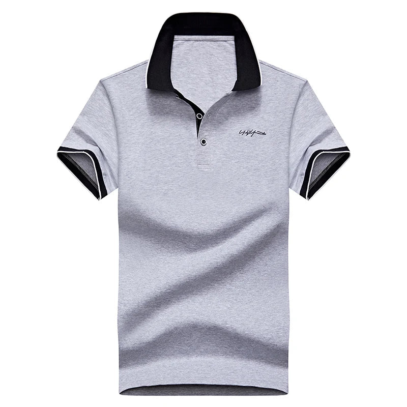 2021 Summer New Men Polo Shirt Embroidered Cotton Polo Shirt Men Casual Fashion Business Solid Color Polo Shirt Men Top Big Size - La Tienda Bella
