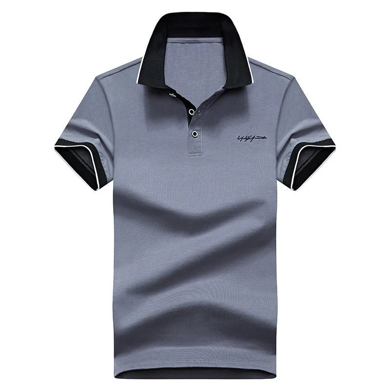 2021 Summer New Men Polo Shirt Embroidered Cotton Polo Shirt Men Casual Fashion Business Solid Color Polo Shirt Men Top Big Size - La Tienda Bella
