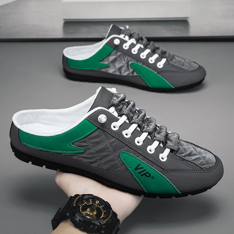 2023 Fashion men New Style lat - soled Wild Flat - bottomed Summer Thin Section Baotou Half Slippers - La Tienda Bella
