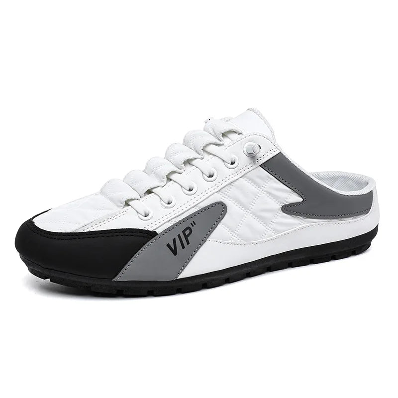 2023 Fashion men New Style lat - soled Wild Flat - bottomed Summer Thin Section Baotou Half Slippers - La Tienda Bella