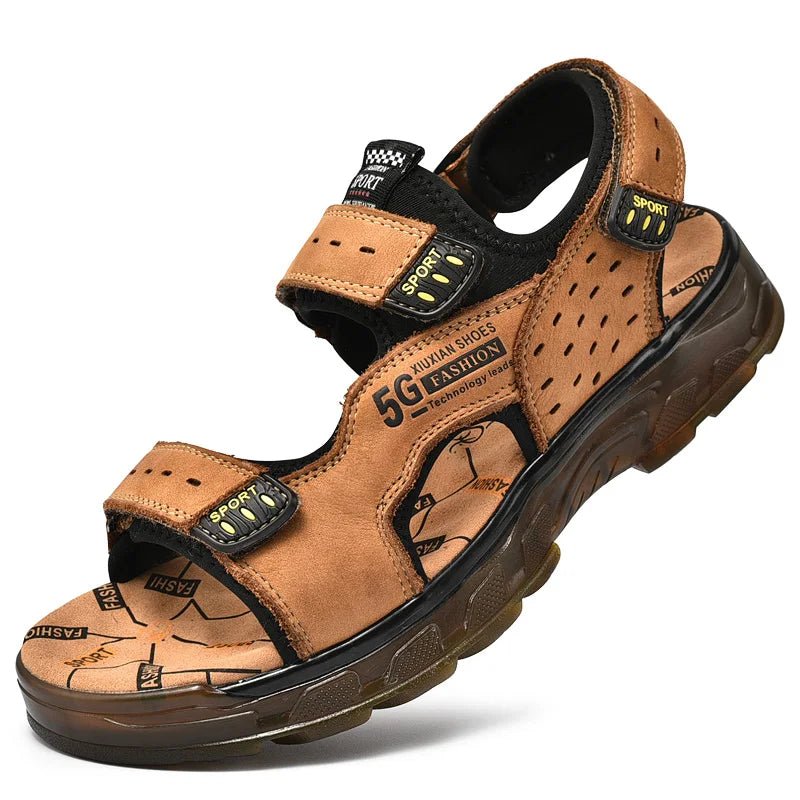 2023 Men Sandals Leather Men Summer Shoes Man Casual Comfortable Barefoot Sandals Men Pentoufle Homme Summer Sandals Men - La Tienda Bella