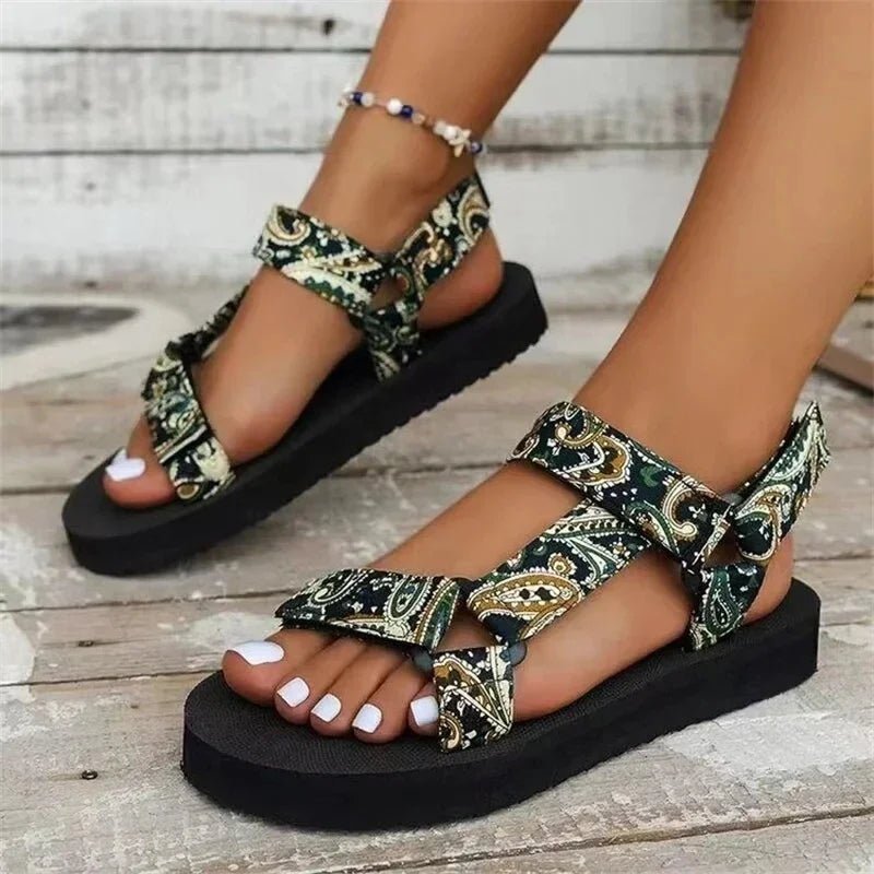 2023 Summer Flat Women's Shoes Hemp Rope Set Foot Beach Sandals Outdoor All - match Casual Slippers Large Size Women Sandals - La Tienda Bella