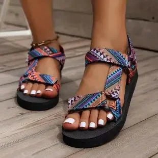 2023 Summer Flat Women's Shoes Hemp Rope Set Foot Beach Sandals Outdoor All - match Casual Slippers Large Size Women Sandals - La Tienda Bella