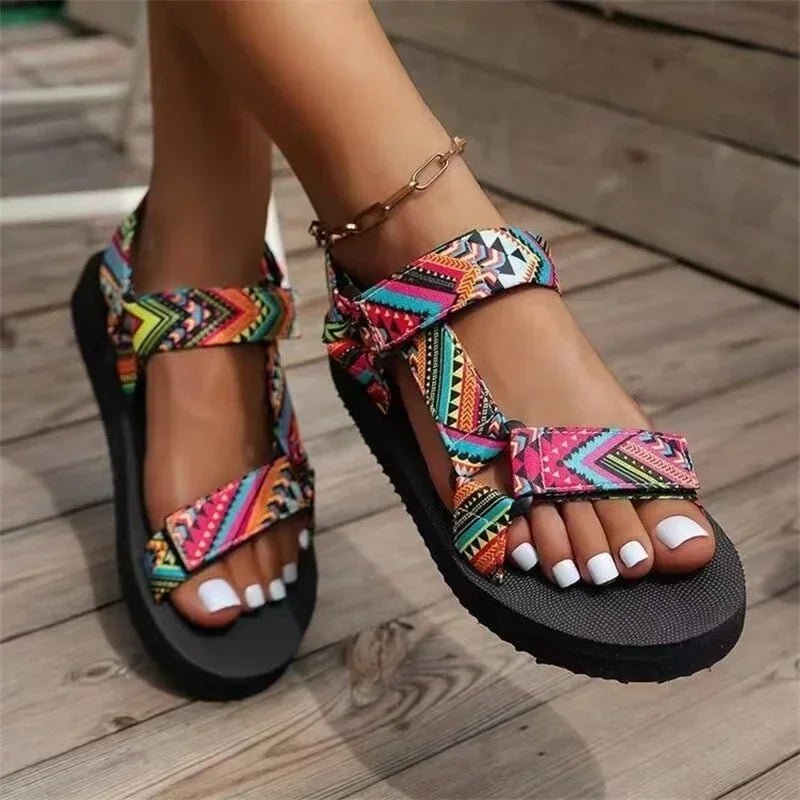 2023 Summer Flat Women's Shoes Hemp Rope Set Foot Beach Sandals Outdoor All - match Casual Slippers Large Size Women Sandals - La Tienda Bella