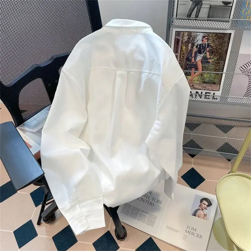 2024 New Spring and Autumn Fashion Retro Literature Loose and Casual Design Sense Small Number Polo Collar Knitted Men's Shirt - La Tienda Bella
