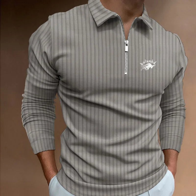 2024 Spring Autumn Men Long Sleeve Zipper Polo Shirt Men Golf Polo Shirt Fashion Polo Shirt Casual Men Polo Shirt Men Tops Polo - La Tienda Bella