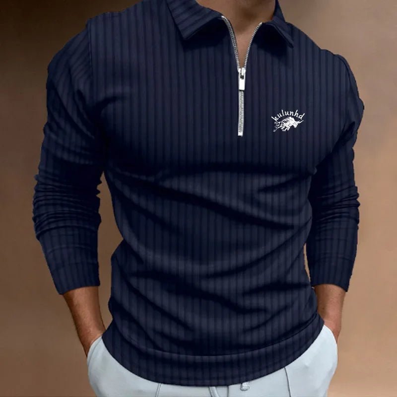 2024 Spring Autumn Men Long Sleeve Zipper Polo Shirt Men Golf Polo Shirt Fashion Polo Shirt Casual Men Polo Shirt Men Tops Polo - La Tienda Bella