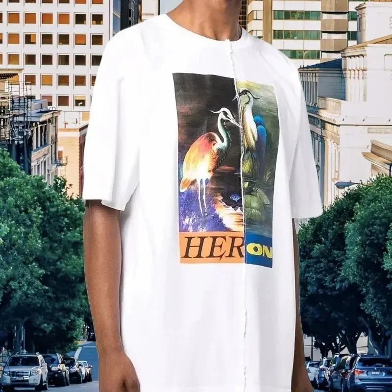 2025 Fashion International Fashion Men's Multi - colored Summer Cotton Classic Print T-shirt Comfortable Loose Short Sleeves - La Tienda Bella