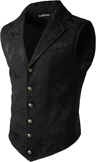 2025 Men's Fashion Jacket Suit Vest Steampunk Gothic Waistcoat Men's Casual Vest Stage Performance Costume Evening Party Vests - La Tienda Bella