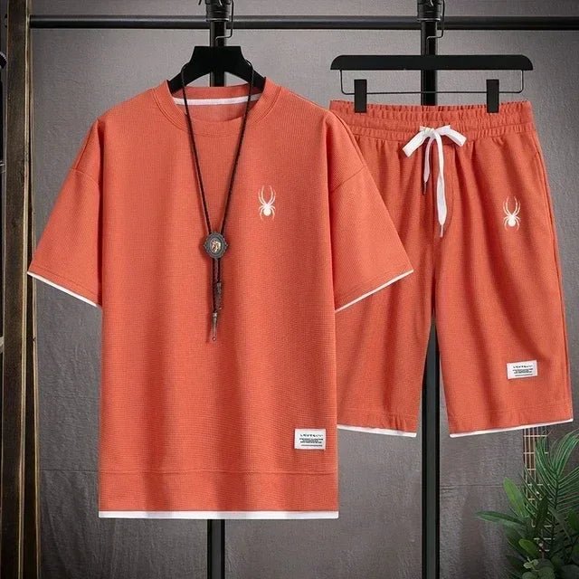 2025 Men's New Fashion Set, Casual Sportswear, Korean Fashion Classic, Summer Handsome Men's Set - La Tienda Bella