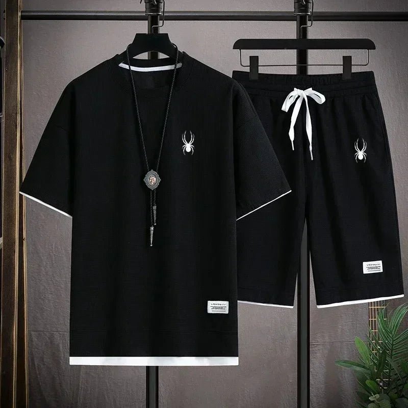 2025 Men's New Fashion Set, Casual Sportswear, Korean Fashion Classic, Summer Handsome Men's Set - La Tienda Bella