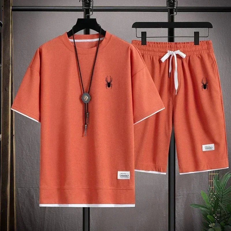 2025 Men's New Fashion Set, Casual Sportswear, Korean Fashion Classic, Summer Handsome Men's Set - La Tienda Bella