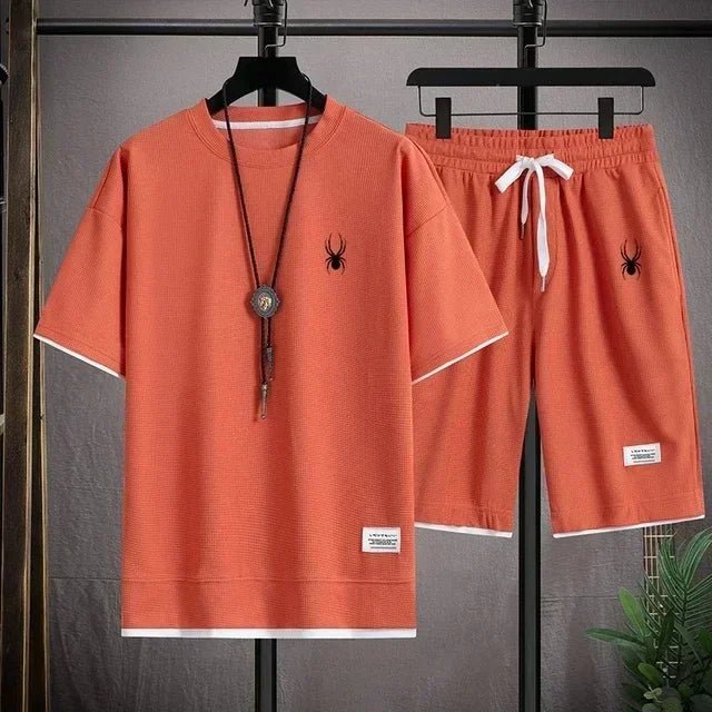 2025 Men's New Fashion Set, Casual Sportswear, Korean Fashion Classic, Summer Handsome Men's Set - La Tienda Bella