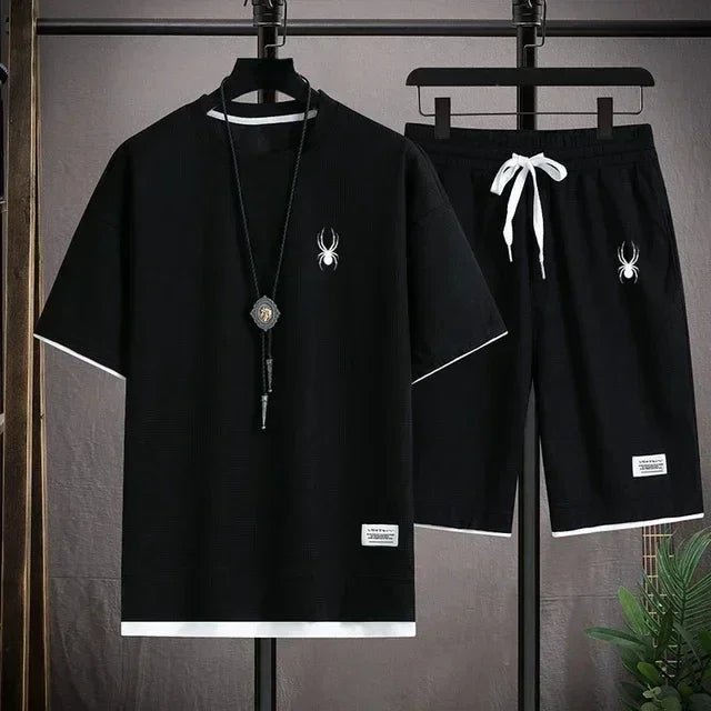2025 Men's New Fashion Set, Casual Sportswear, Korean Fashion Classic, Summer Handsome Men's Set - La Tienda Bella